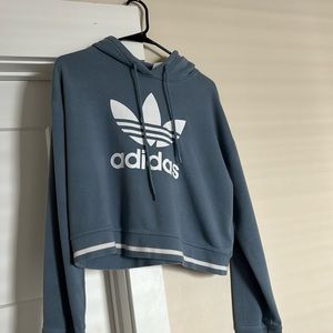 Blue adidas cropped sweatshirt size small